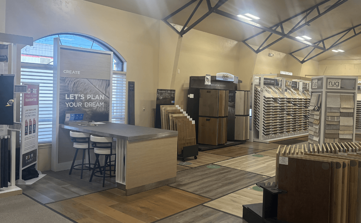 Gallagher's Flooring showroom with meeting area