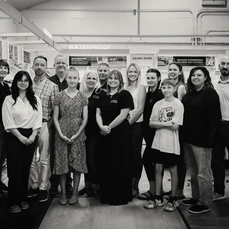 Gallagher's Flooring team in flooring showroom