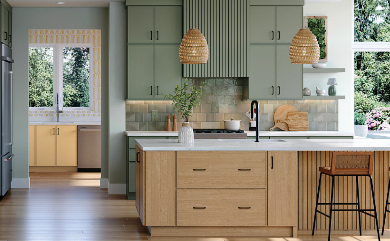 Green kitchen backsplash tile in Grand Junction
