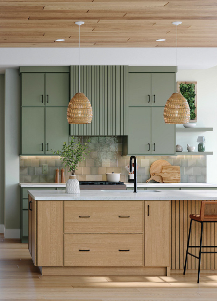 Green kitchen backsplash tile in Grand Junction